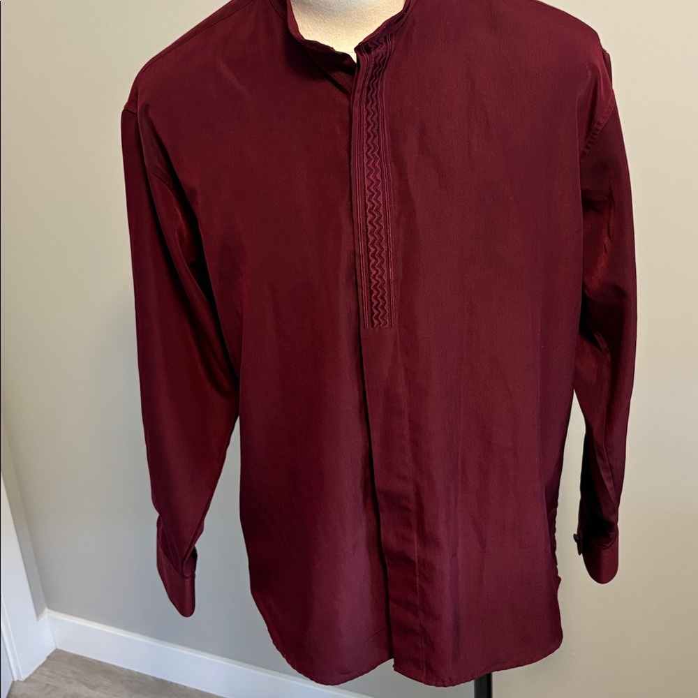 Men's Burgundy Dress Shirt
